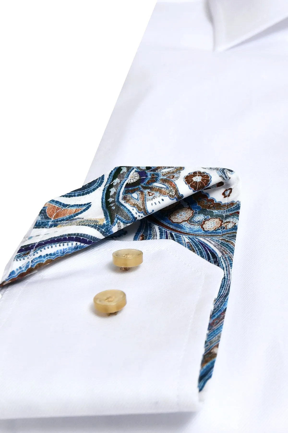 White slim fit shirt with contrast details