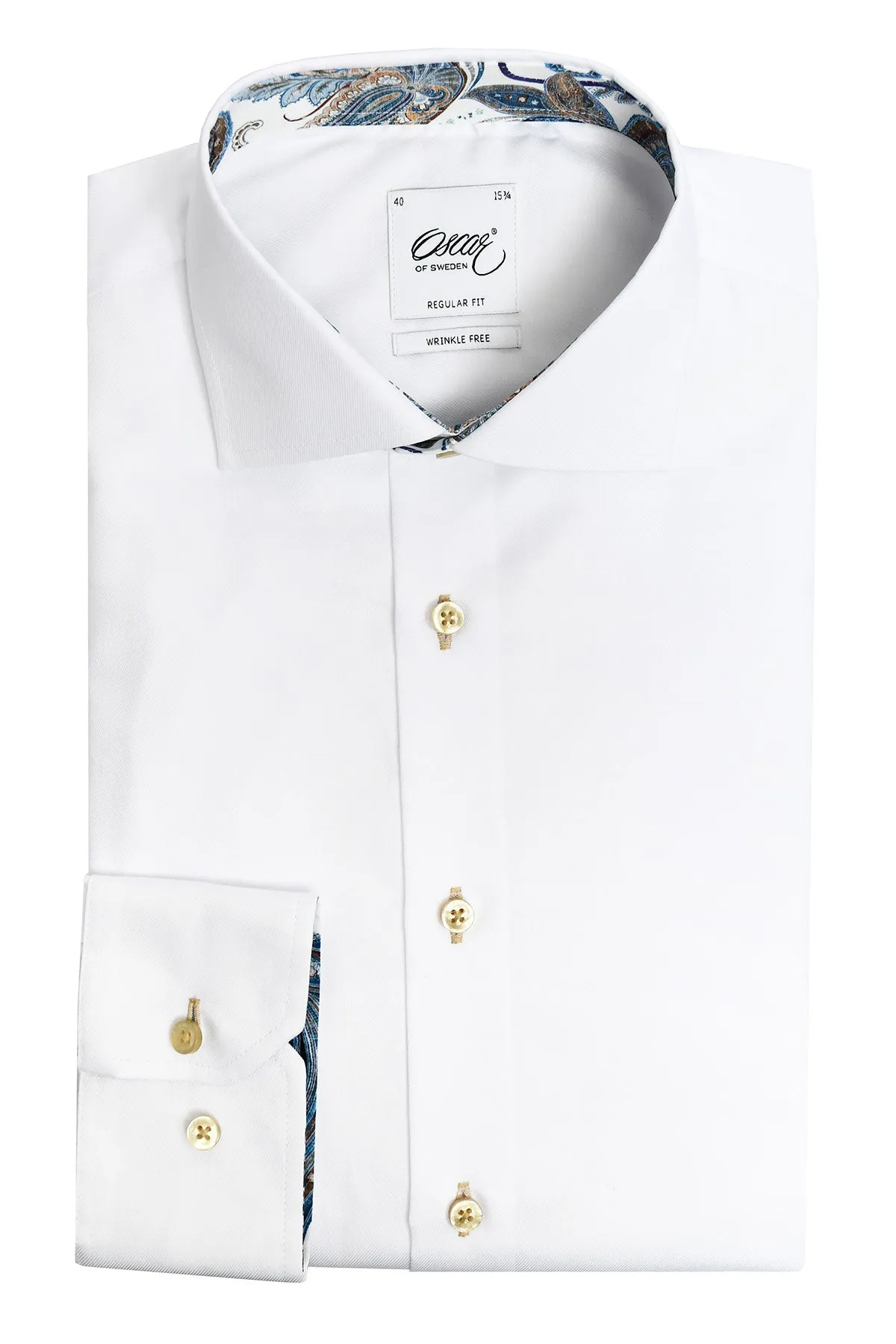 White slim fit shirt with contrast details