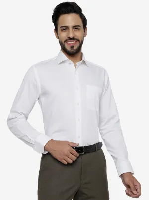 White Solid Regular Fit Formal Shirt | JadeBlue