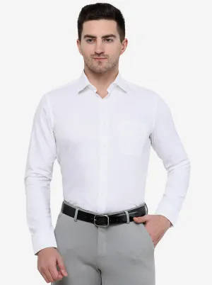 White Solid Slim Fit Formal Shirt | JadeBlue