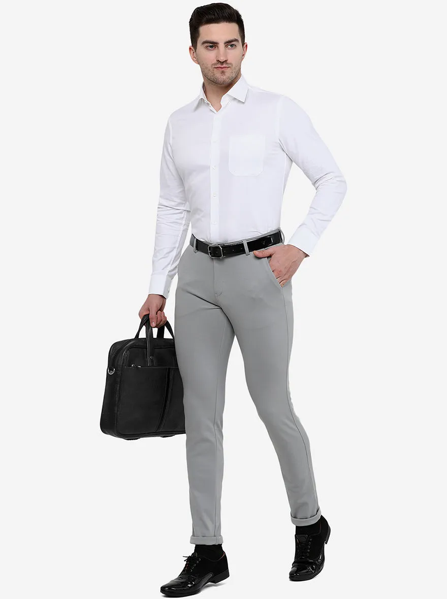 White Solid Slim Fit Formal Shirt | JadeBlue