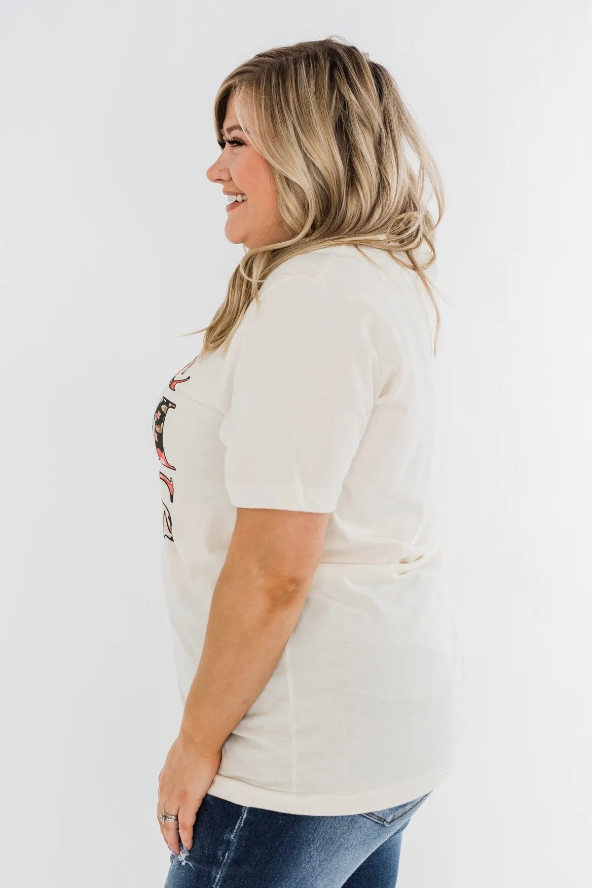 Wife, Mom, Boss Graphic Tee- Cream