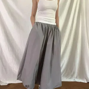 Women's All-match Simple Elegant Gathered Long  Maxi Skirt