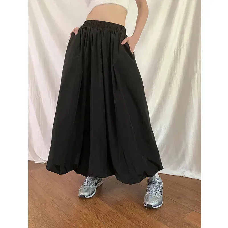 Women's All-match Simple Elegant Gathered Long  Maxi Skirt