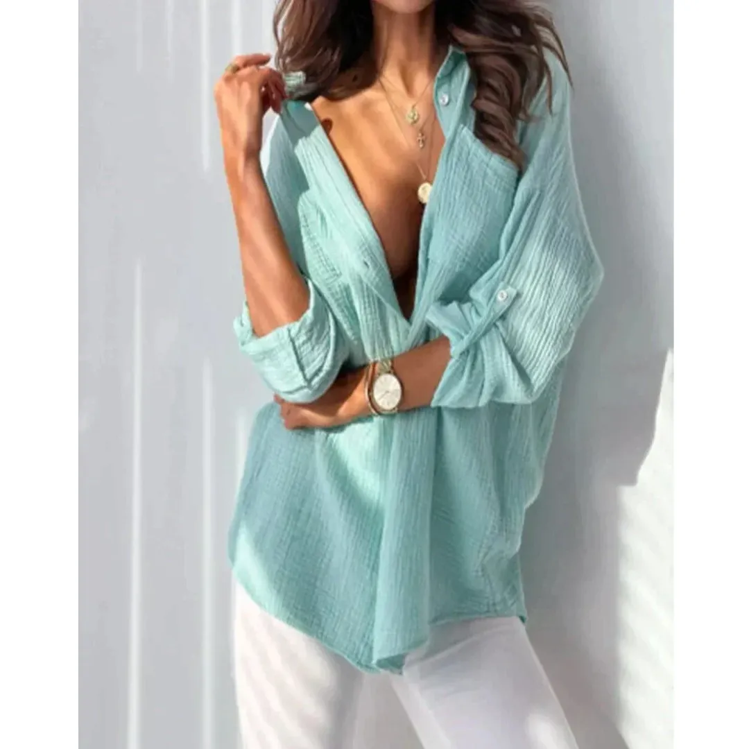 Women's Summer Oversized Long Sleeve Shirt | Casual