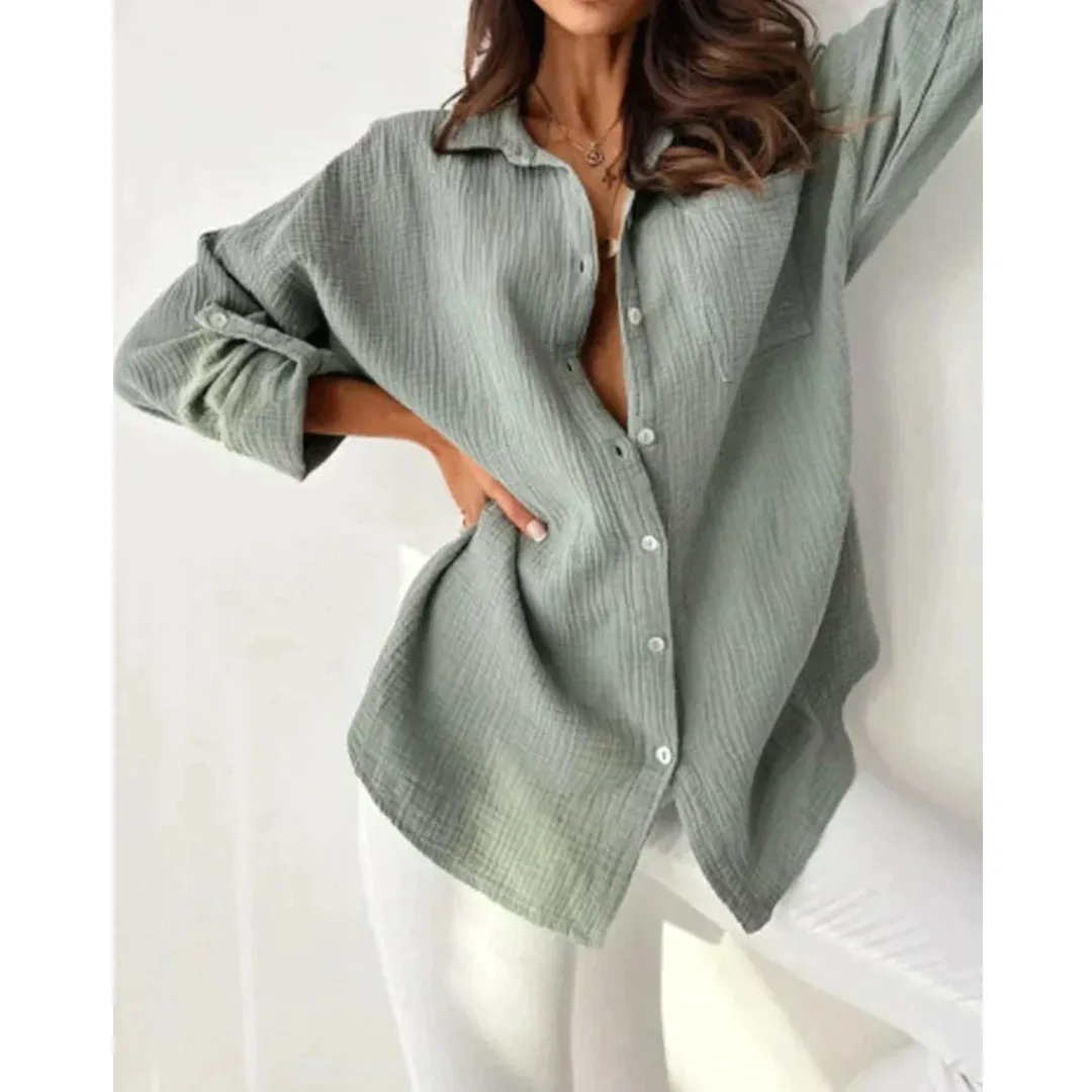 Women's Summer Oversized Long Sleeve Shirt | Casual
