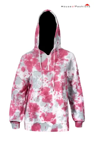 Women's Tie-Dye Hoodie – Long Sleeve Pullover Sweatshirt, Lightweight Hooded Top for Winter