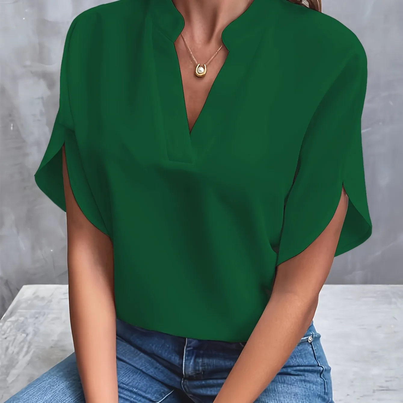 Women's V-Neck Blouse | Elegant Loose Fit