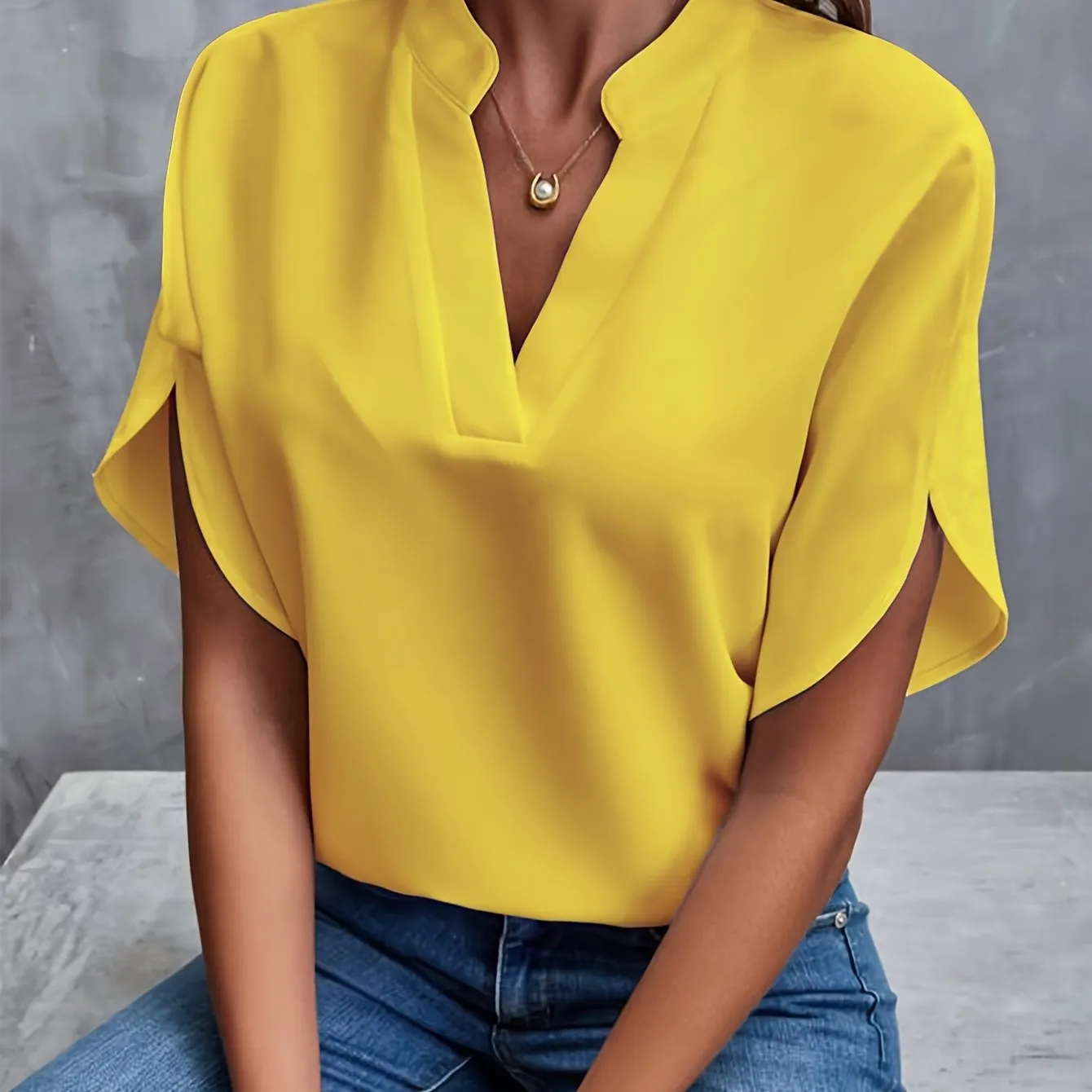 Women's V-Neck Blouse | Elegant Loose Fit