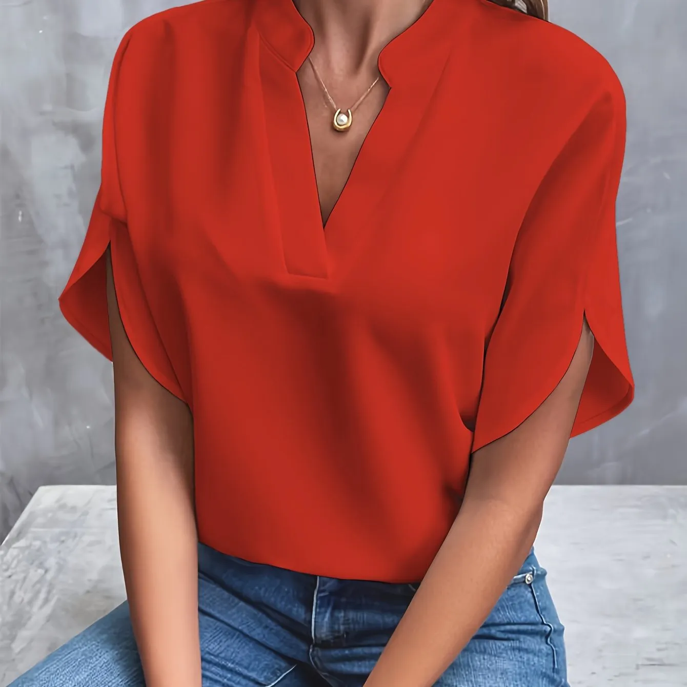 Women's V-Neck Blouse | Elegant Loose Fit
