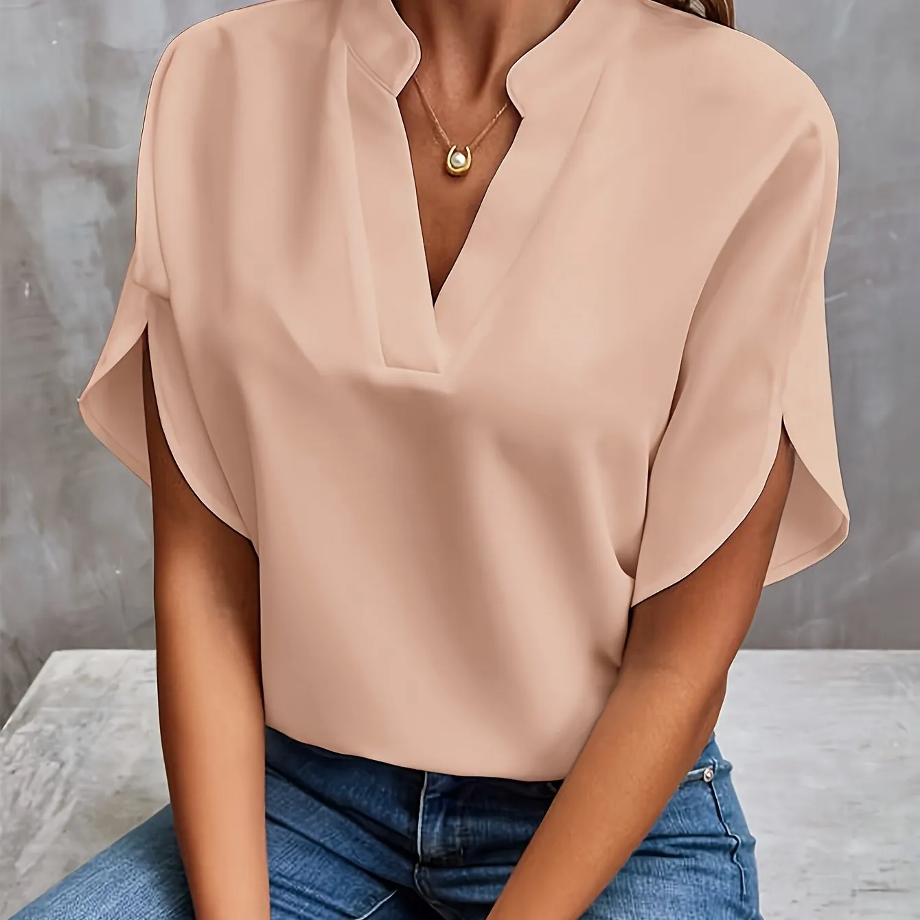 Women's V-Neck Blouse | Elegant Loose Fit