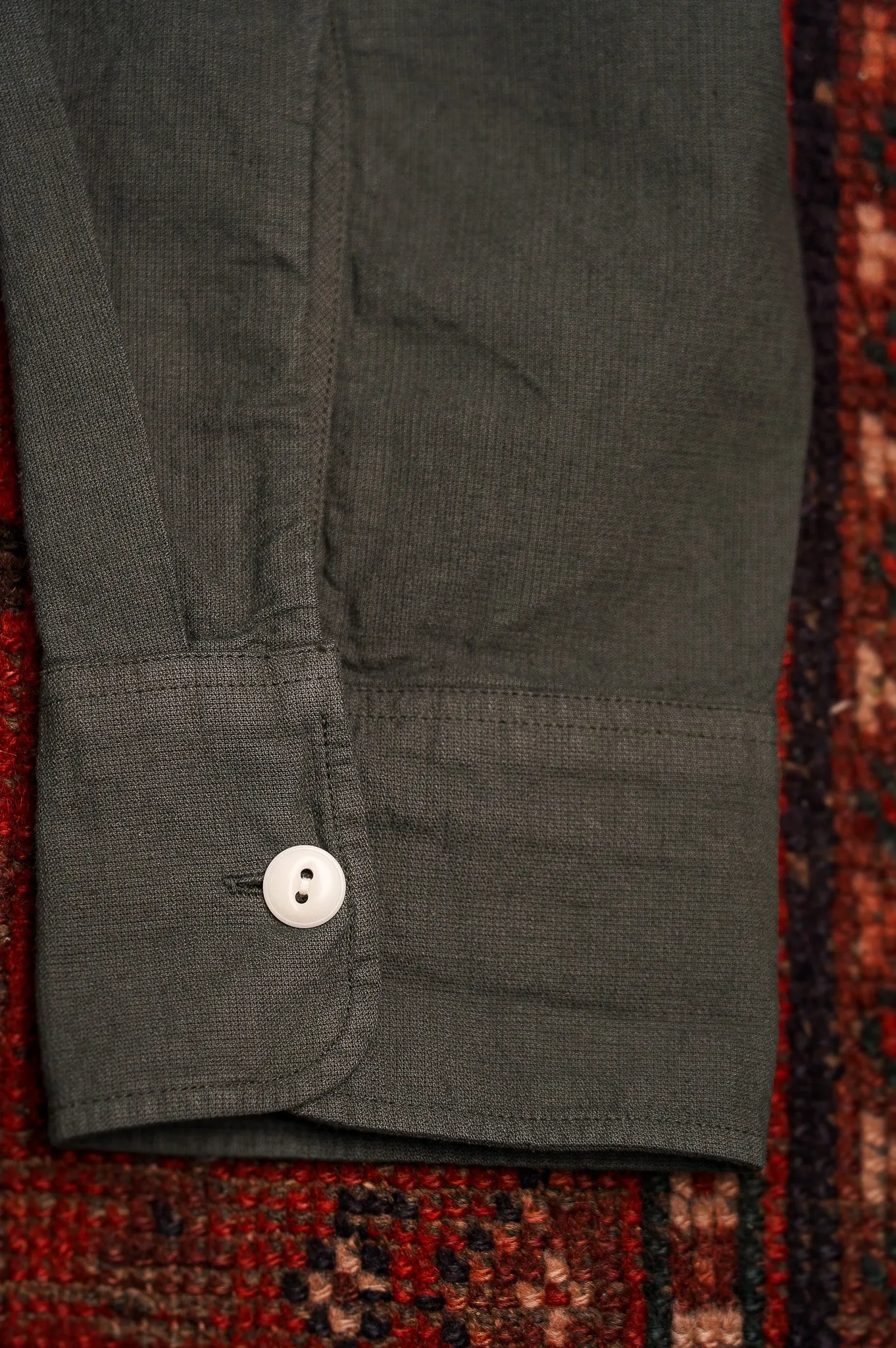 Wythe Airtex Half Zip Shirt - Faded Black