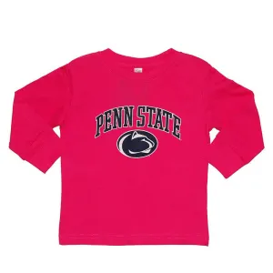 Youth Pink Penn State over Lion Long Sleeve T-Shirt