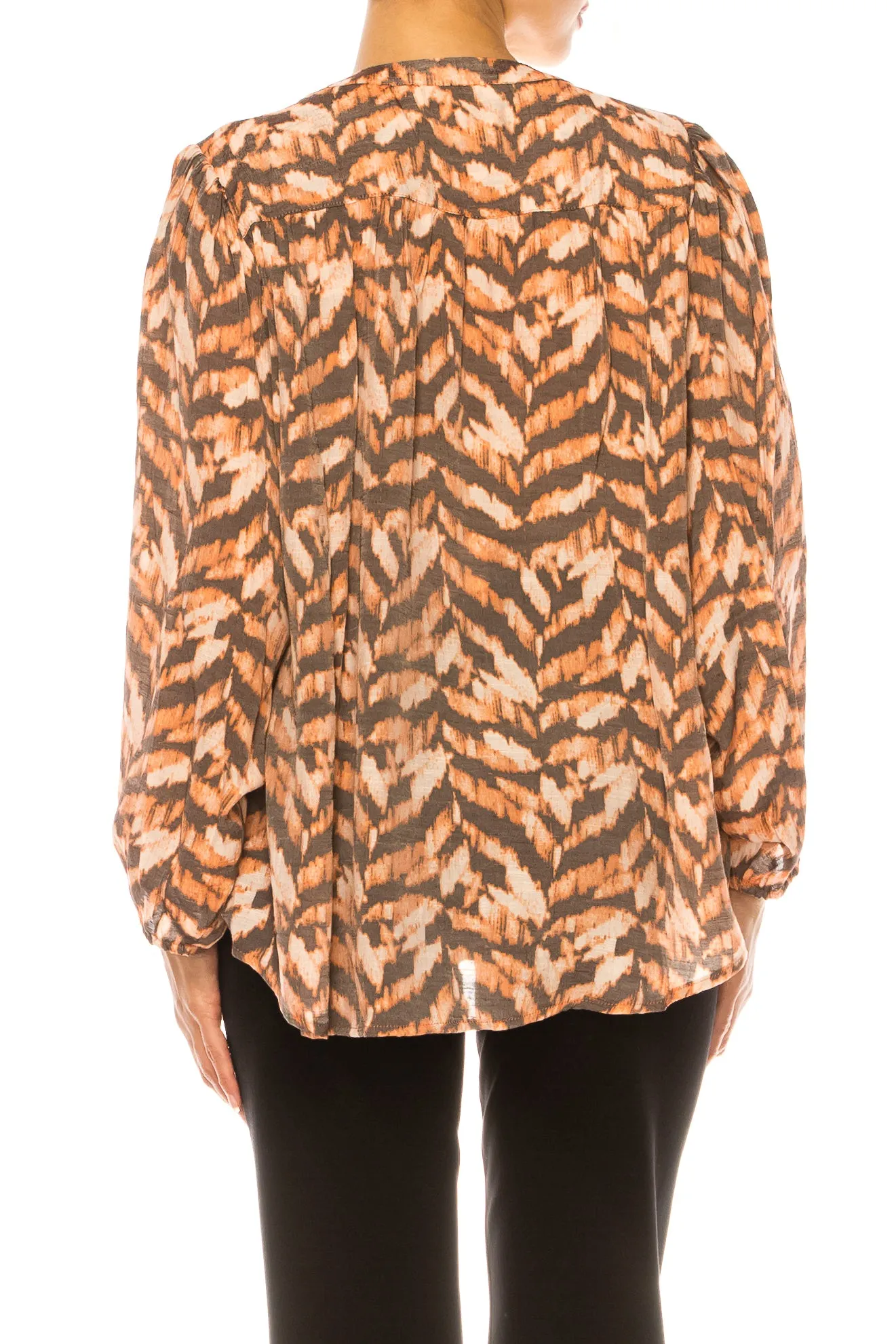 Zac & Rachel Printed Button Down Long Sleeve Top